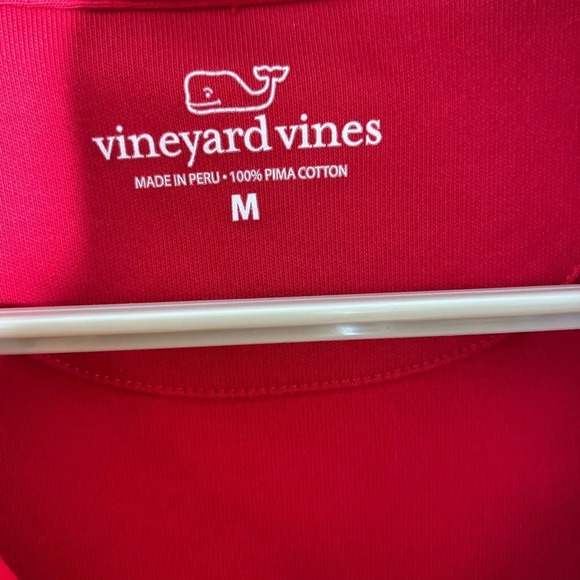 VINEYARD VINES Men's Medium Red Zippered Pullover Sweater 100% Pima Cotton. - Picture 2 of 6